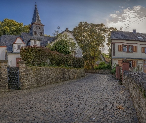 Niemcy, Powiat Rhein-Lahn, Droga, Kościół, Dom, Miejscowość Miehlen