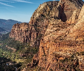 Kanion rzeki Virgin, Park Narodowy Zion, Stany Zjednoczone, Rzeka Virgin, Skały, Stan Utah, Zion Canyon