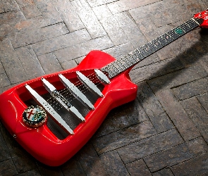 Gitara, Podłoga, Alfa Romeo, Harrison Guitar Works, Czerwona