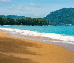 Piasek, Wzgórze, Fala, Morze, Plaża