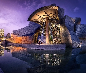 Rzeka Nervion, Muzeum Sztuki Współczesnej, Hiszpania, Bilbao, Muzeum Guggenheima