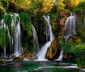 Bośnia i Hercegowina, Roślinność, Wodospady Kravica, Skały