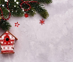 Świąteczna, Zawieszka, Renifer, Karmnik, Koraliki, Ozdoby, Kompozycja, Boże Narodzenie, Gałązki