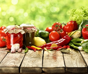 Warzywa, Przetwory, Pomidory, Słoiki, Papryka
