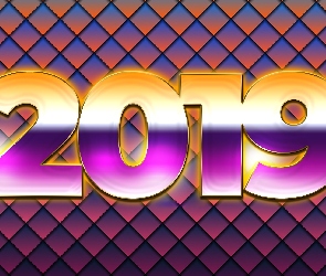 Nowy Rok, Cyfry, Świecące, 2019
