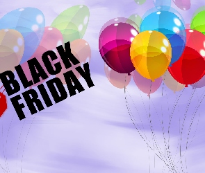 Grafika, Balony, Napis, Black Friday