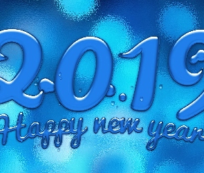 Nowy Rok, Niebieskie tło, 2019