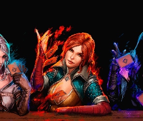 Gwint Wiedźmińska gra karciana, Ciri, Gra, Postacie, Yennefer z Vengerbergu, Gwent The Witcher Card Game, Karty, Triss Merigold
