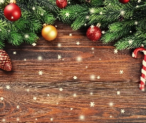 Boże Narodzenie, Szyszka, Bombki, Gałązki