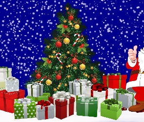 Mikołaj, Prezenty, Boże Narodzenie, Choinka