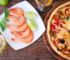 Pizza, Limonki, Krewetki