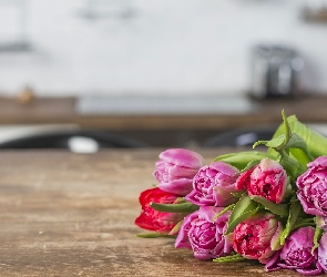 Kolorowe, Bukiet, Tulipany