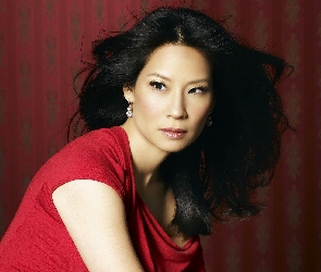 Bluzka, Czerwona, Brunetka, Kobieta, Aktorka, Lucy Liu