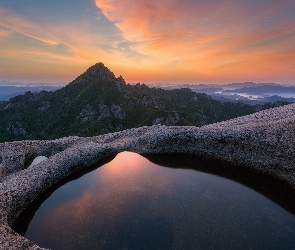 Park Narodowy Wolchulsan, Korea Południowa, Zachód słońca, Prowincja Jeolla Południowa, Góry