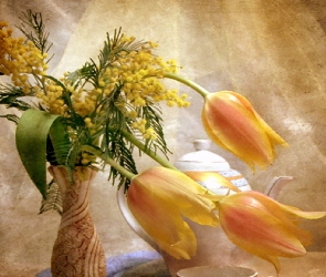 Wazon, Dzbanek, Tulipany