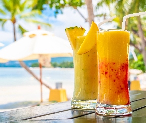 Smoothie, Napój, Dwie, Szklanki