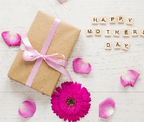 Scrabble, Happy Mothers Day, Prezent, Dzień Matki, Płatki, Napis