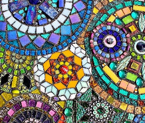 Szkiełka, Mozaika, Wzory, Kolorowa, Kamienie