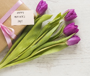 Tulipany, Dzień Matki, Liścik, Prezent
