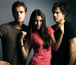 Pamiętniki wampirów, Paul Wesley, Nina Dobrev, Ian Somerhalder, The Vampire Diaries