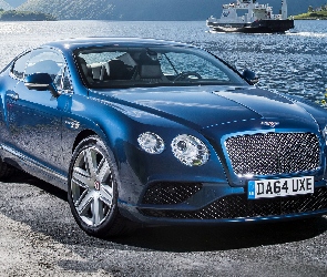 Niebieski, Przód, Bentley Continental GT