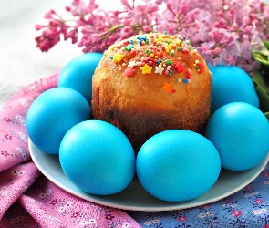 Bzu, Gałązka, Niebieskie, Wielkanoc, Pisanki, Babka