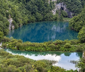Park Narodowy Jezior Plitwickich, Roślinność, Jeziora, Chorwacja, Drzewa, Skały