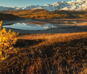 Góry Północnoczujskie, Jesień, Rosja, Ałtaj, Jezioro Dzhangyskol