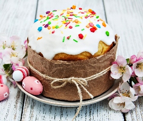 Kwiatki, Pisanki, Wielkanoc, Babka