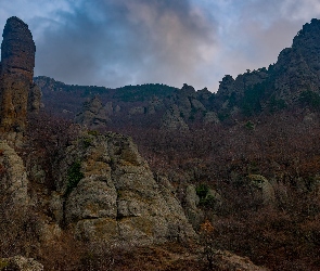 Góry, Drzewa, Skały, Formacje skalne