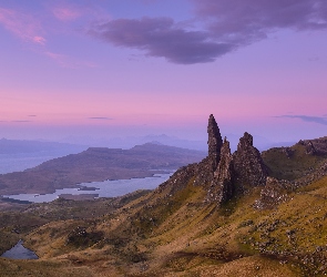 Morze, Szkocja, Wzgórze The Storr, Wyspa Skye, Skały