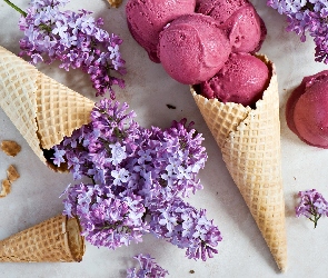 Lody, Bez, Rożki, Wafelki, Owocowe