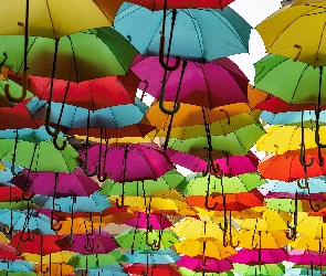 Kolorowe, Parasolki, Wiszące