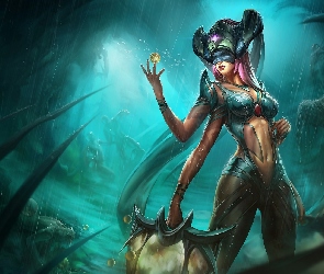 Kobieta, Fantasy, Deszcz, Demon, Czteroręka