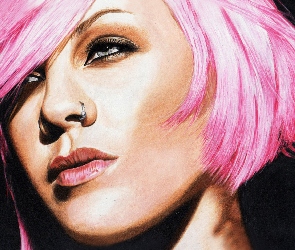 Portret, Pink, Piosenkarka, Kobieta, Grafika