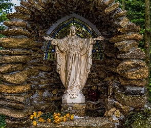 Posąg, Jezus, Kapliczka, Kamienie