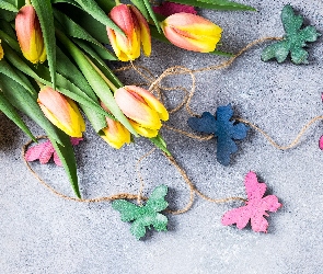 Zawieszki, Motyle, Kolorowe, Tulipany