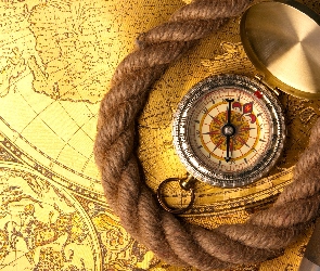 Mapa, Sznur, Kompas