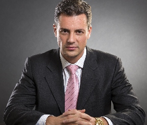 Szare tło, Krawat, Mężczyzna, Garnitur