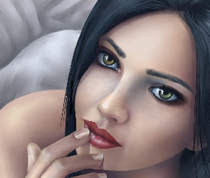 Brunetka, Zielonooka, Grafika, Kobieta