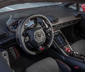 Kierownica, Kokpit, Lamborghini Huracan EVO, Wnętrze