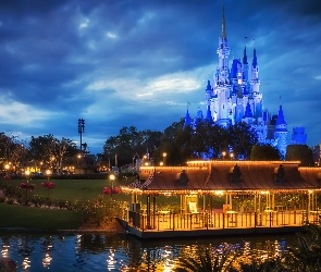Magic Kingdom, Park rozrywki, Stany Zjednoczone, Zamek, Orlando, Floryda, Disneyland