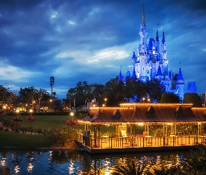 Floryda, Orlando, Magic Kingdom, Stany Zjednoczone, Zamek, Park rozrywki, Disneyland