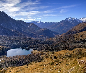 Valle di Campo, Alpy, Val da Camp, Dolina, Szwajcaria, Lagh da Val Viola, Jezioro, Kanton Gryzonia, Góry