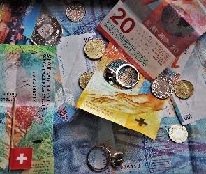 Szwajcarskie, Pieniądze, Monety, Banknoty, Franki
