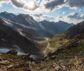 Rzeka, Dolina, Góry, Śnieg