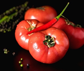 Papryczka, Pieprz, Ziarenka, Chili, Pomidory