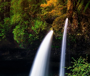 Wodospad North Falls, Stany Zjednoczone, Skały, Stan Oregon, Roślinność
