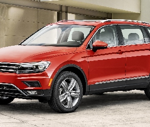 Czerwony, Bok, Volkswagen Tiguan