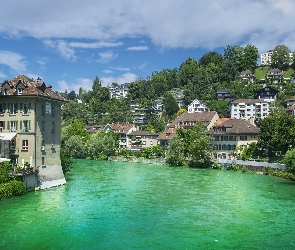 Rzeka Aare, Szwajcaria, Domy, Berno